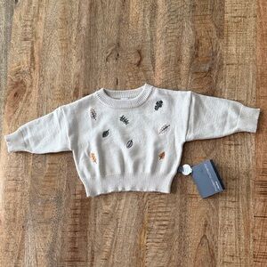 Embroidered Leaf Knit Sweater